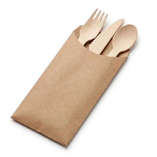 Kit couvert 3 en 1 en bois (Lot de 1000)