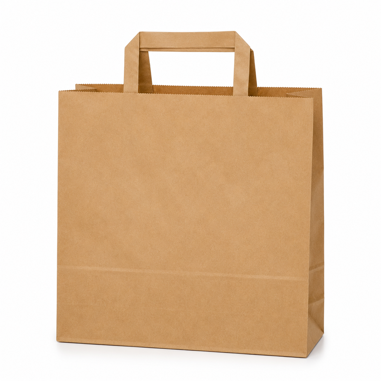 Sac kraft avec poignées plates (Lot de 500)